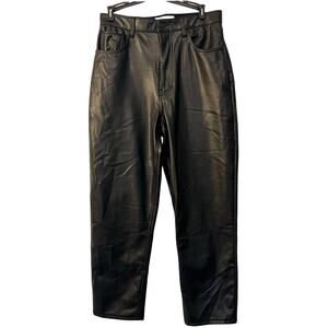 Abercrombie Fitch Faux Leather Pants Womens Size 10 Black Curve Love Straight